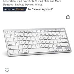 OMOTON Ultra-Slim Bluetooth Keyboard Compatible with iPad 10.2(8th/ 7th Generation)/ 9.7, iPad Air 4th Generation, iPad Pro 11/12.9, iPad Mini, and Mo