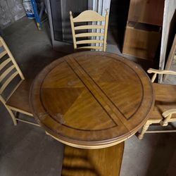 Wood dinning table and chairs 