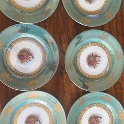 6 Victorian Plates 6 1/4 