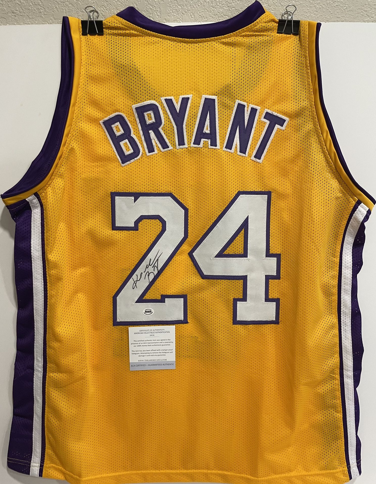 Kobe Bryant Autographed Los Angeles Lakers Signed Custom Jersey with ACA COA