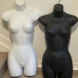 2 hanging mannequins female torso form