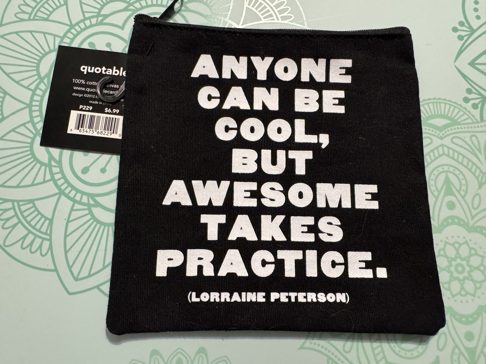 Motivational Make-Up Or Pencil Zip Up Bag New