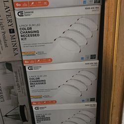 Commercial Electric
Pro Value Series LED 6 in
Round Adj Color Temp Canless
Recessed Light for Kitchen Bath
Living rooms, Wht 4-P