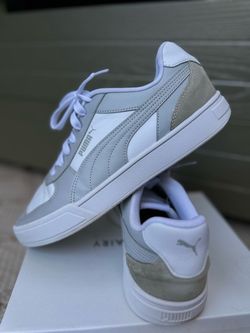 PUMA Men's Low Top Lace-Up Colorblock Sneakers White/Gray US 10.5 EU 44