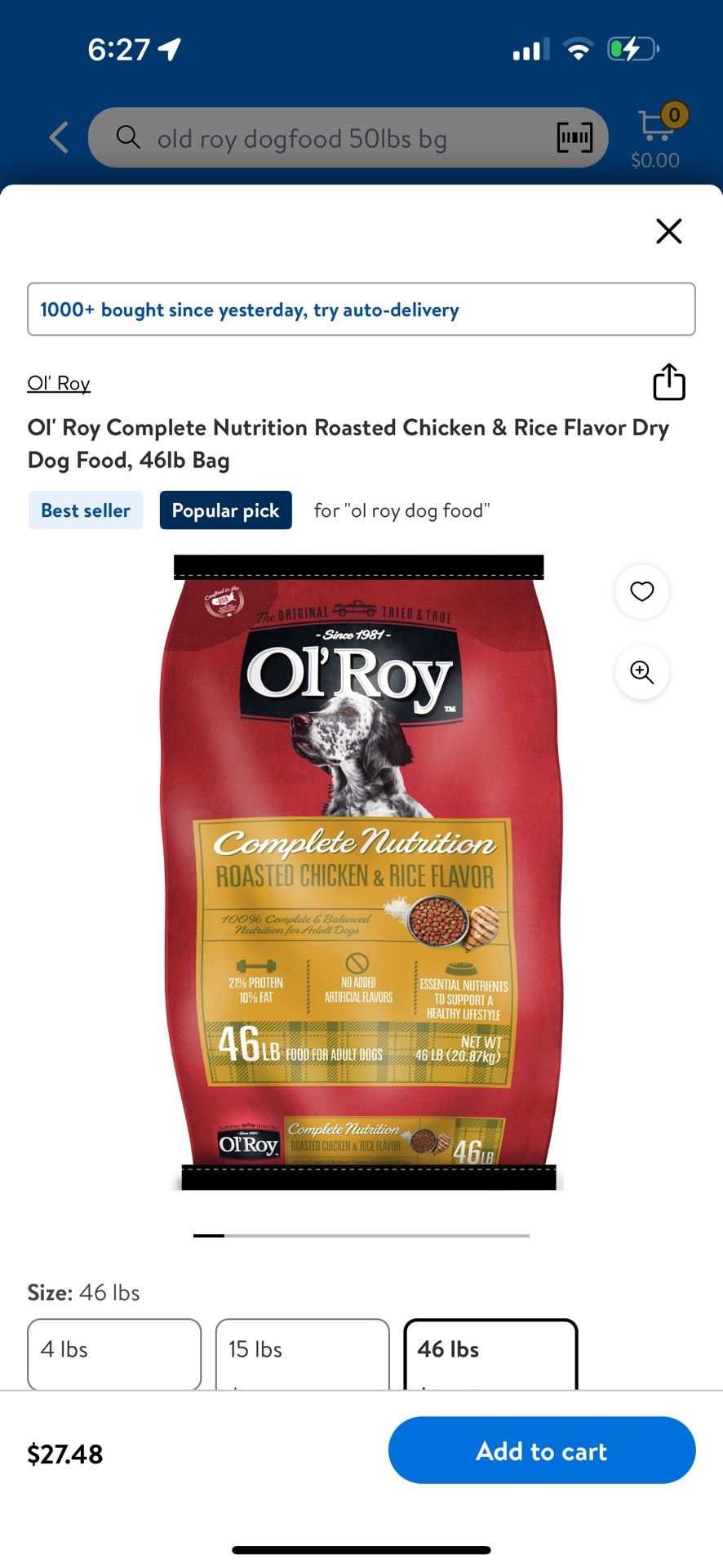2 Bags …46 Lbs Each Old Roy Dog Food