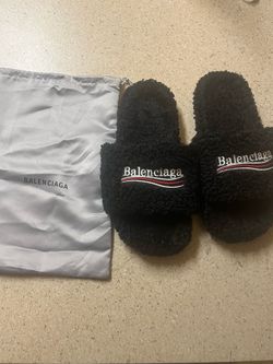 Balenciaga furry slides