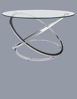 Modern Chrome and Glass  Ashley End/ Coffee Table