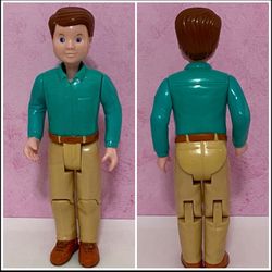 Vintage Fisher Price Loving Family Dream Dollhouse Brunette RV Dad Father Doll Figure