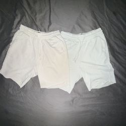 White Cotton/Polyester Drawstring Short Bundle (2x)