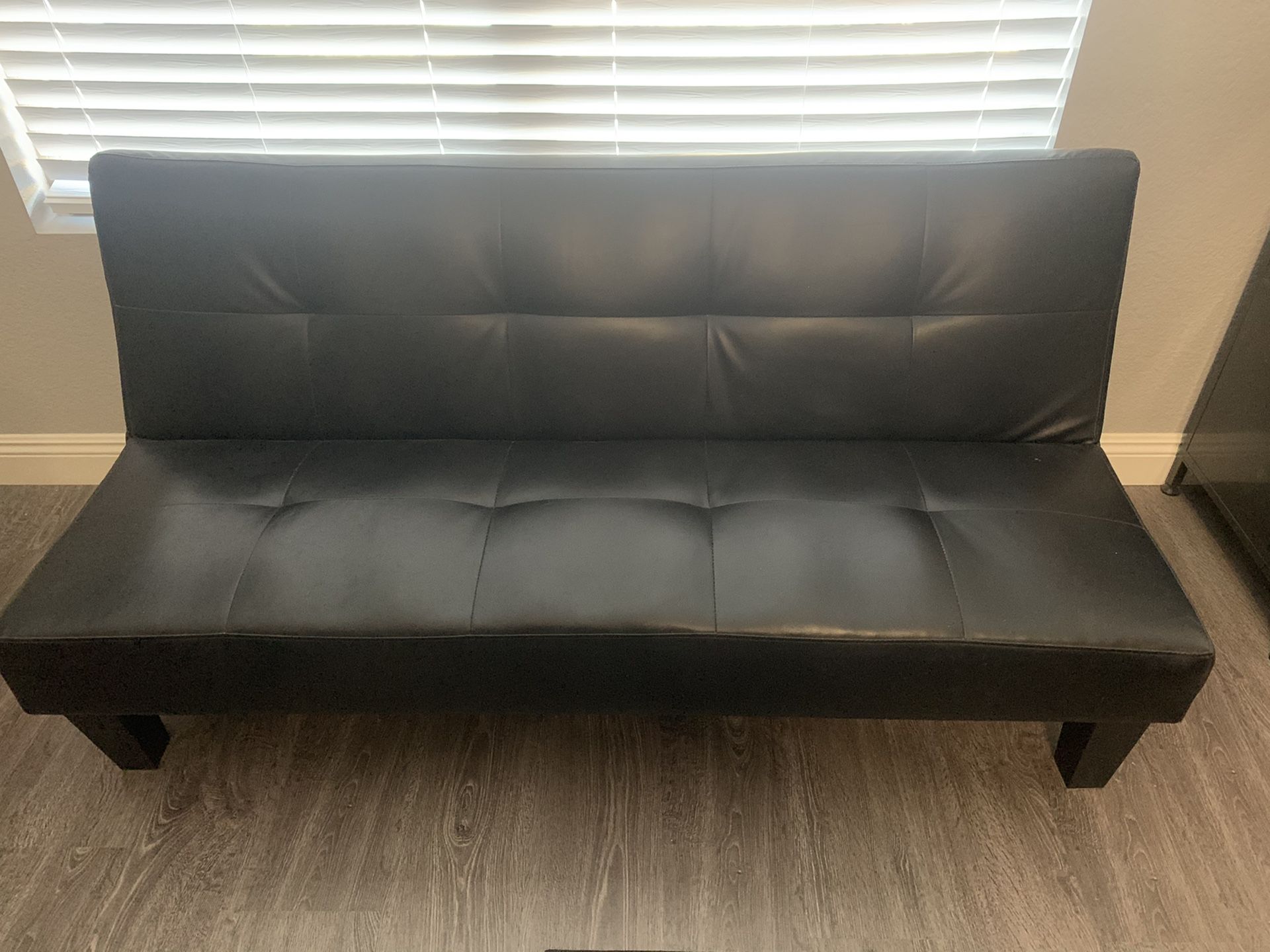 Faux leather futon