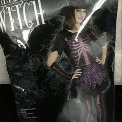 Skeleton Witch Costume (Adult S 0-2)