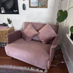 Pink Velvet Sleeper Chair