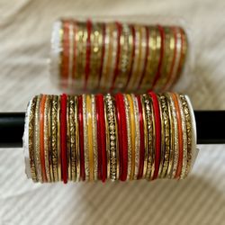 Orange, Red, & Gold Bangles