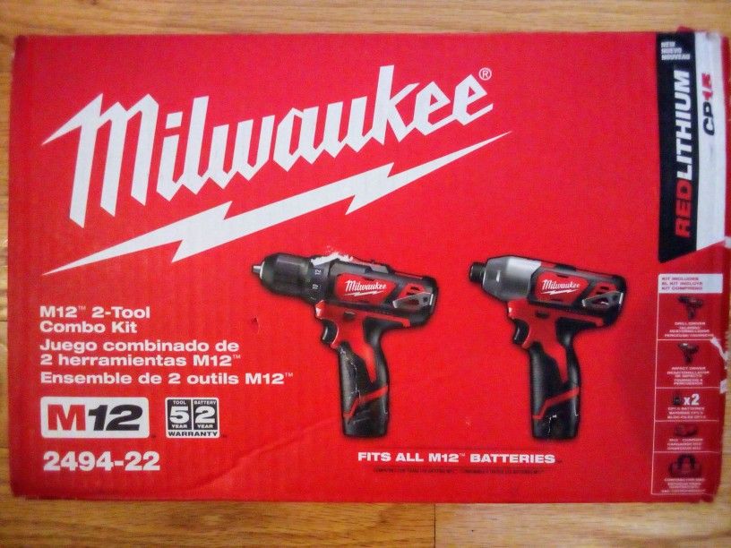 Milwaukee M12 2 Tool Drill & Impact Driver Combo Kit