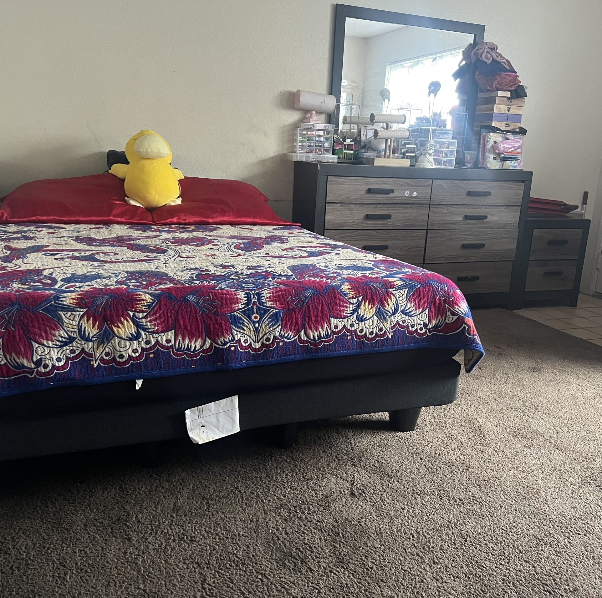 Bed frame Mirror And Nightstand For Sale And Blankets