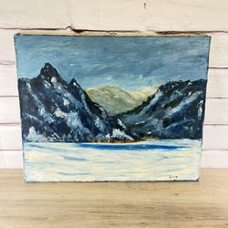 Vintage Blue Mountain Painting