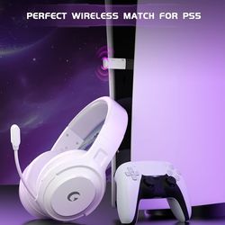 COOLV Wireless Gaming Headset for PS5/PS4,PC, 2.4GHz&Bluetooth 5.3 Gaming Headphones with Noise Canceling Mic, 20ms Low-Latency, 50+Hr Battery, Type-C