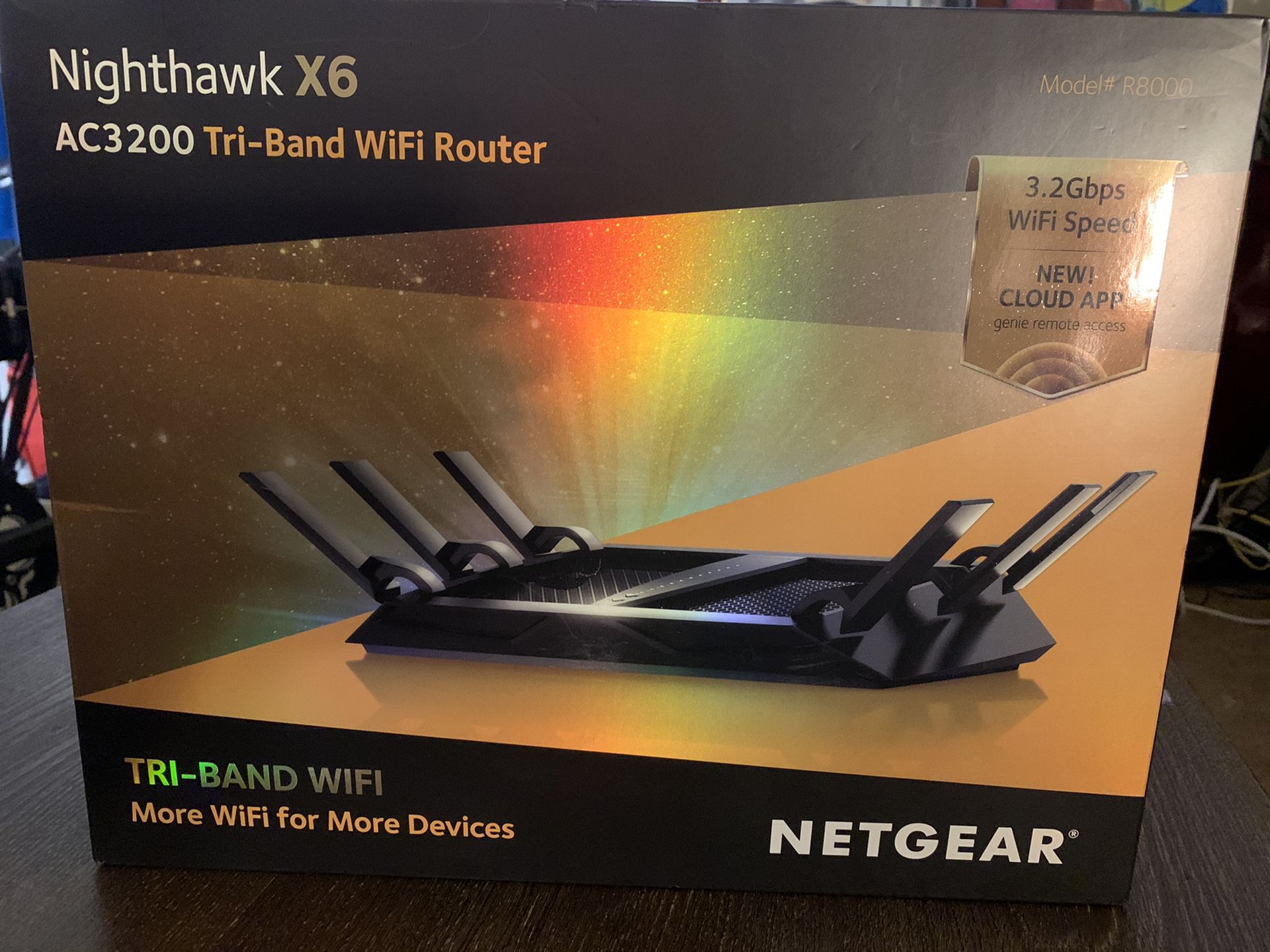 Netgear Nighthawk X6 AC3200 Tri-Brand Wifi Router , Gigabit Ethernet, Compatible with Amazon Echo / Alexa (R8000)