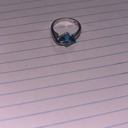8x8mm Princess Natural Topaz Ring 14K Solid White Gold