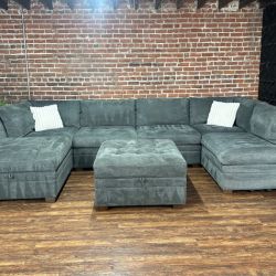 Delivery Available dark gray modular sectional retails 2100