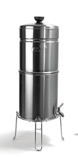 ProOne Big+ Gravity Water Filter System High Capacity Countertop Stainless Steel Water Dispenser