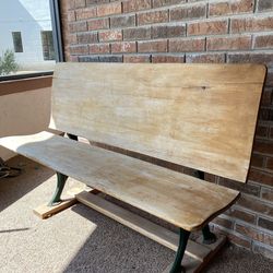 Vintage iron and wood bench