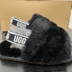 UGG Fluff Yeah slide flat sandals in black