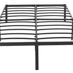 Queen Bed Frame with Steel Slats - Heavy Duty, 18"High, Black (Amazon Basics)