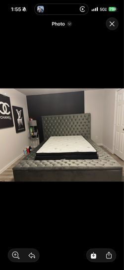 Queen grey bed