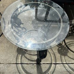 Round Glass End Table 