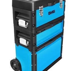 3-Tier Stackable Extendable Handle Trolley Tool Box