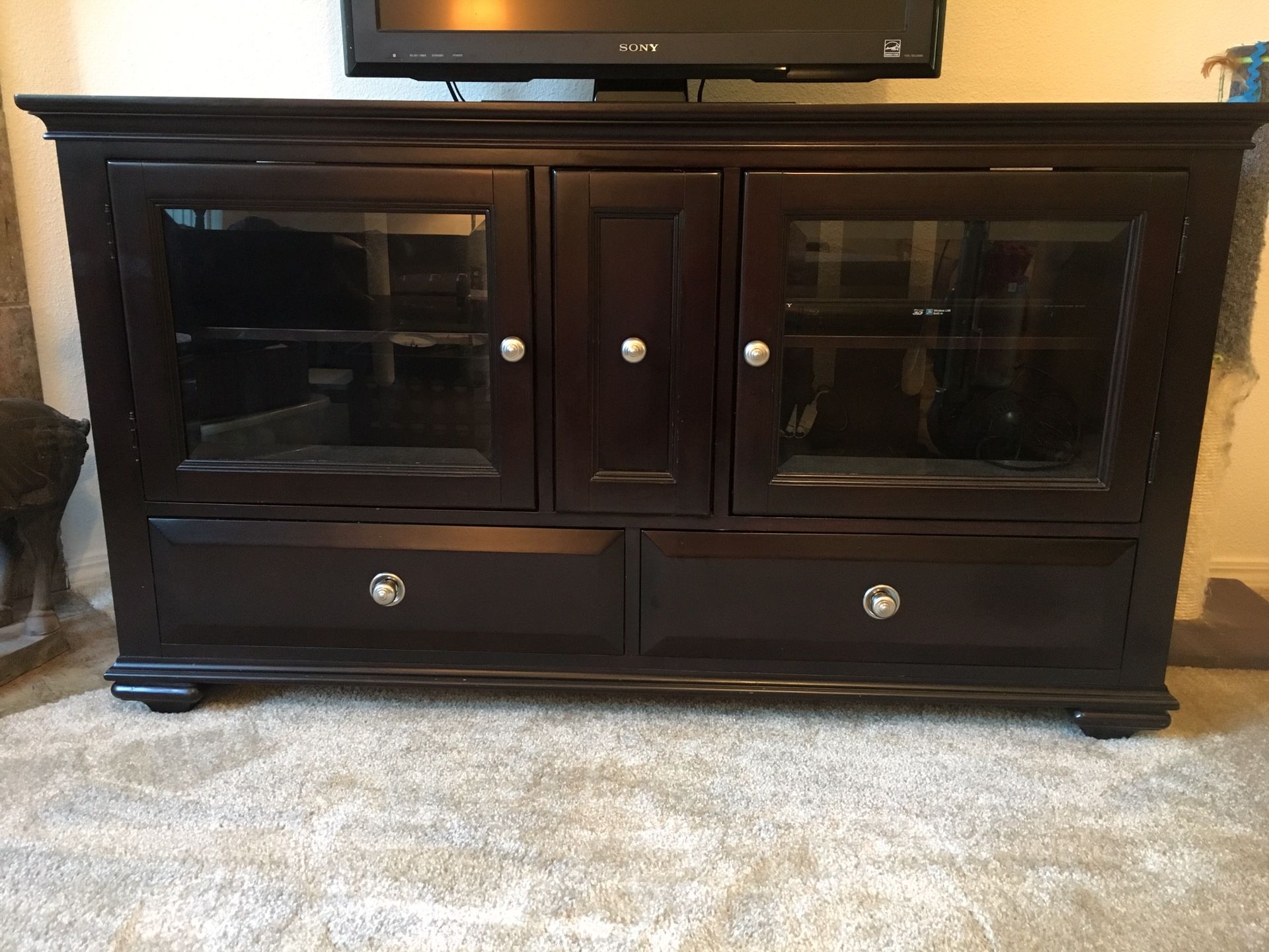 Havertys coffee table, end table, and entertainment set