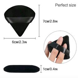 Triangle puff for makeup powder.