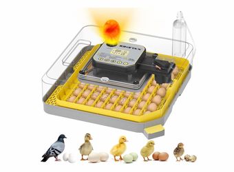 Incubator for Hatching Eggs-48 Egg Capacity, 2026 Newly Upraded Auto Egg Turner & Auto Precision Humidity Control System, 360° Clear Viewing for Chick