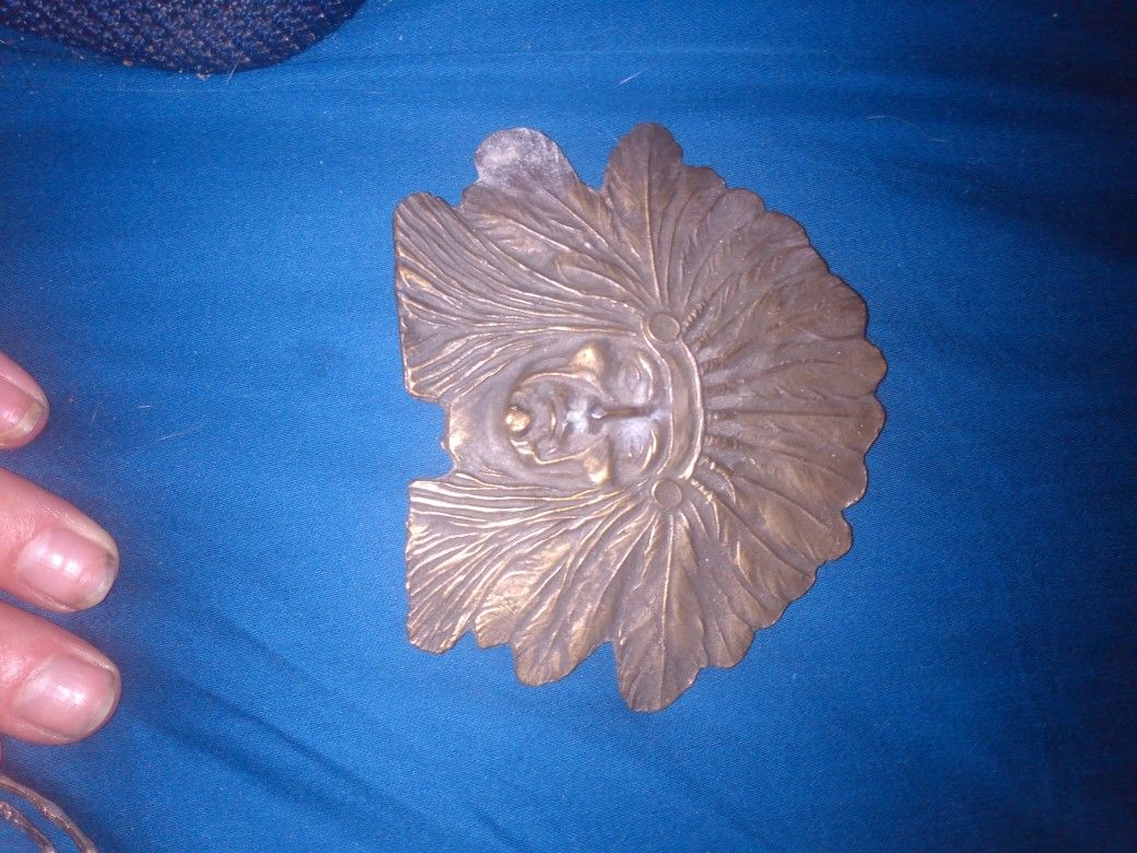 Western 1950s Belt Buckle Indian Head Dress 