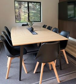 Large conference table, seats up to 10
