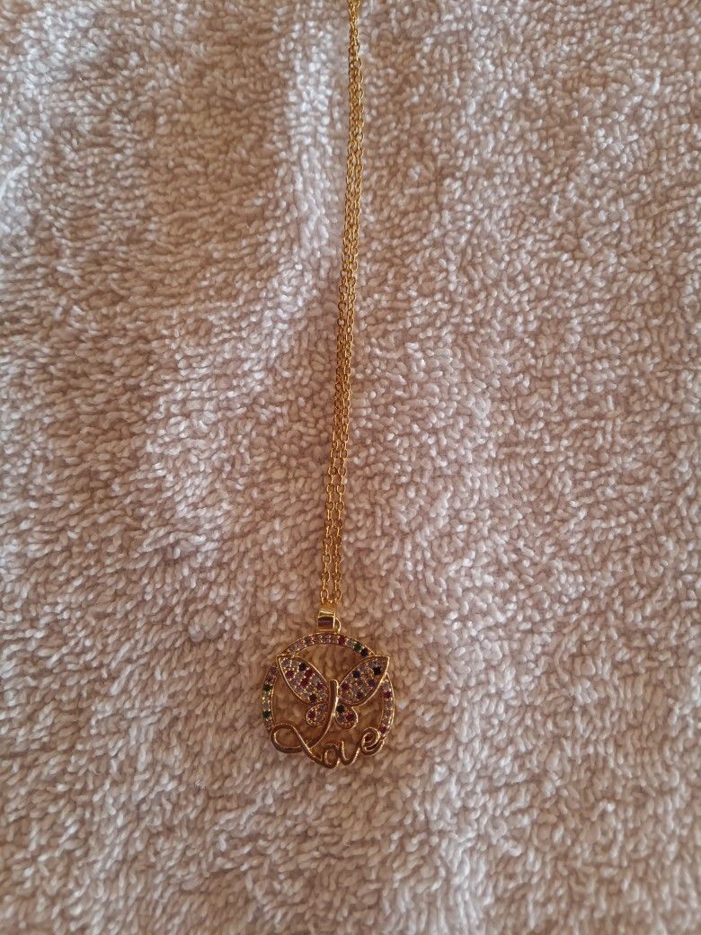 Brand New Love/Butterfly Stainless Steel Base With Gold Plating