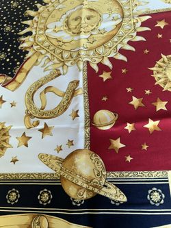 Art of the Scarf designer 34” x 34” multicolored sun planet￼