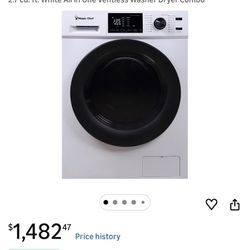 2.7 cu. ft. White All in One Ventless Washer Dryer Combo