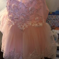 Girls Dress 5/6 Toddler (peachy Pink)