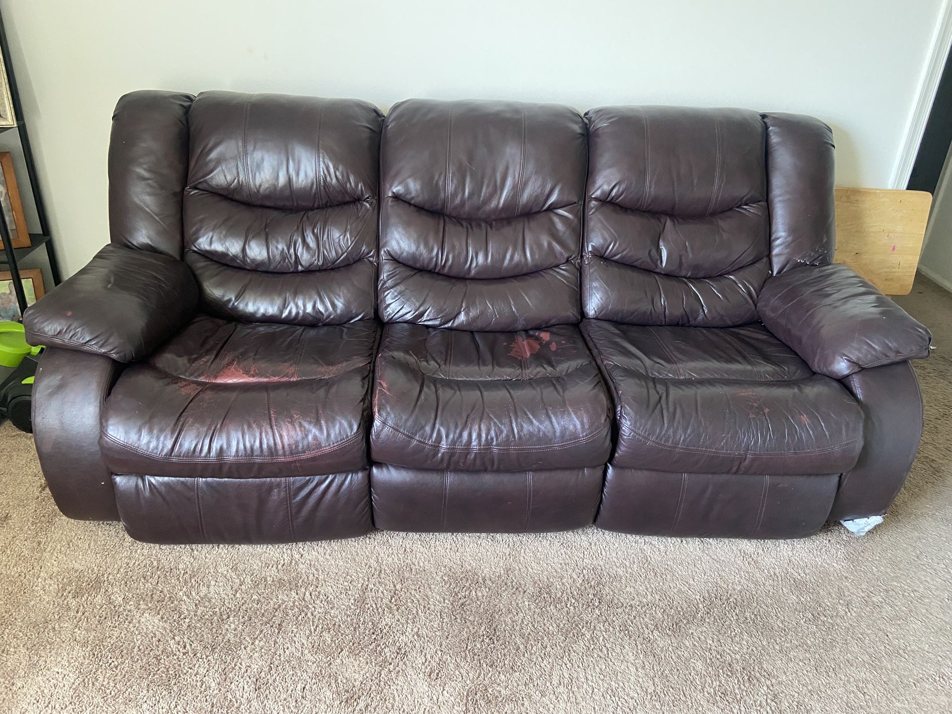 Leather Recliner Sofa