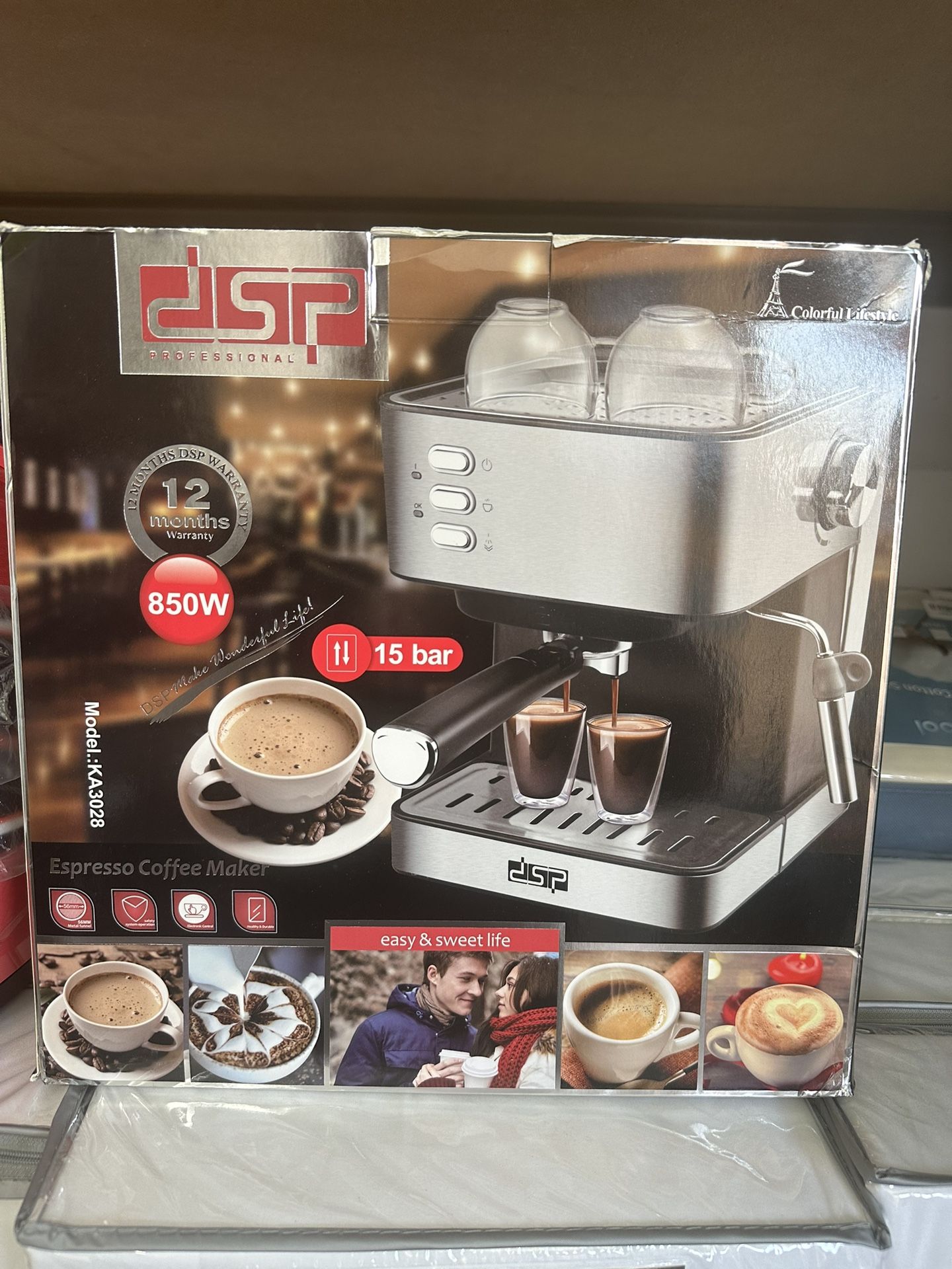 Fully Automatic Espresso Machine with Milk Frother 1.6L Water Tank Ideal for Home Office Coffee Shop and Hotel