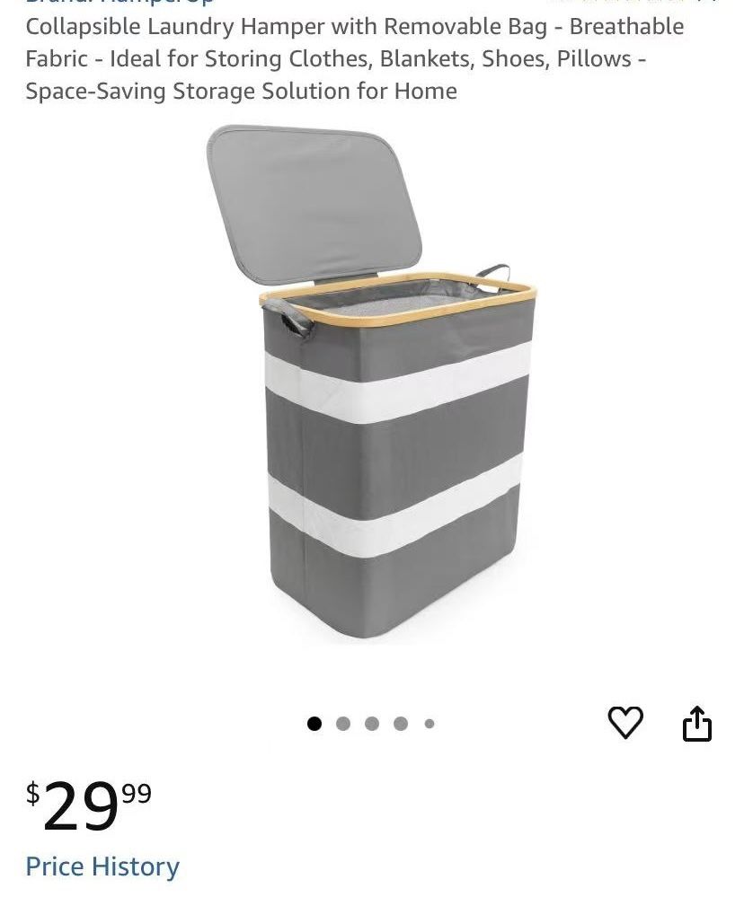 Laundry Hamper with Removable Bag - Breathable Fabric - Ideal for Storing Clothes, Blankets, Shoes, Pillows - Space-Saving Storage Solution for Home