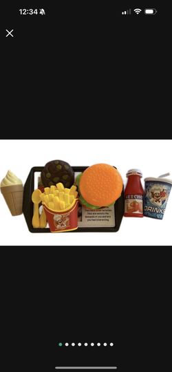 Fast Food Pretend Play Sets for Toddlers, Children | Play Food Set for Kids Kitchen | Fake Food, Hamburger and Fries, Ice Cream | Kitchen Toys