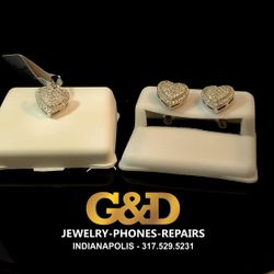 925 Silver Moissanite Earrings And charm