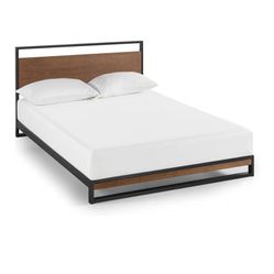 ZINUS Suzanne 37 Inch Metal and Wood Platform Bed Frame
