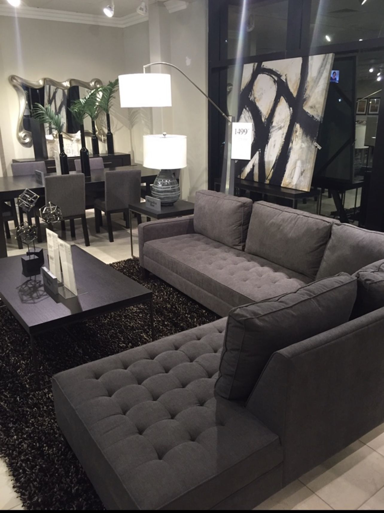 Cindy Crawford 2PC Sectional and patterned chair for Sale in Miami, FL