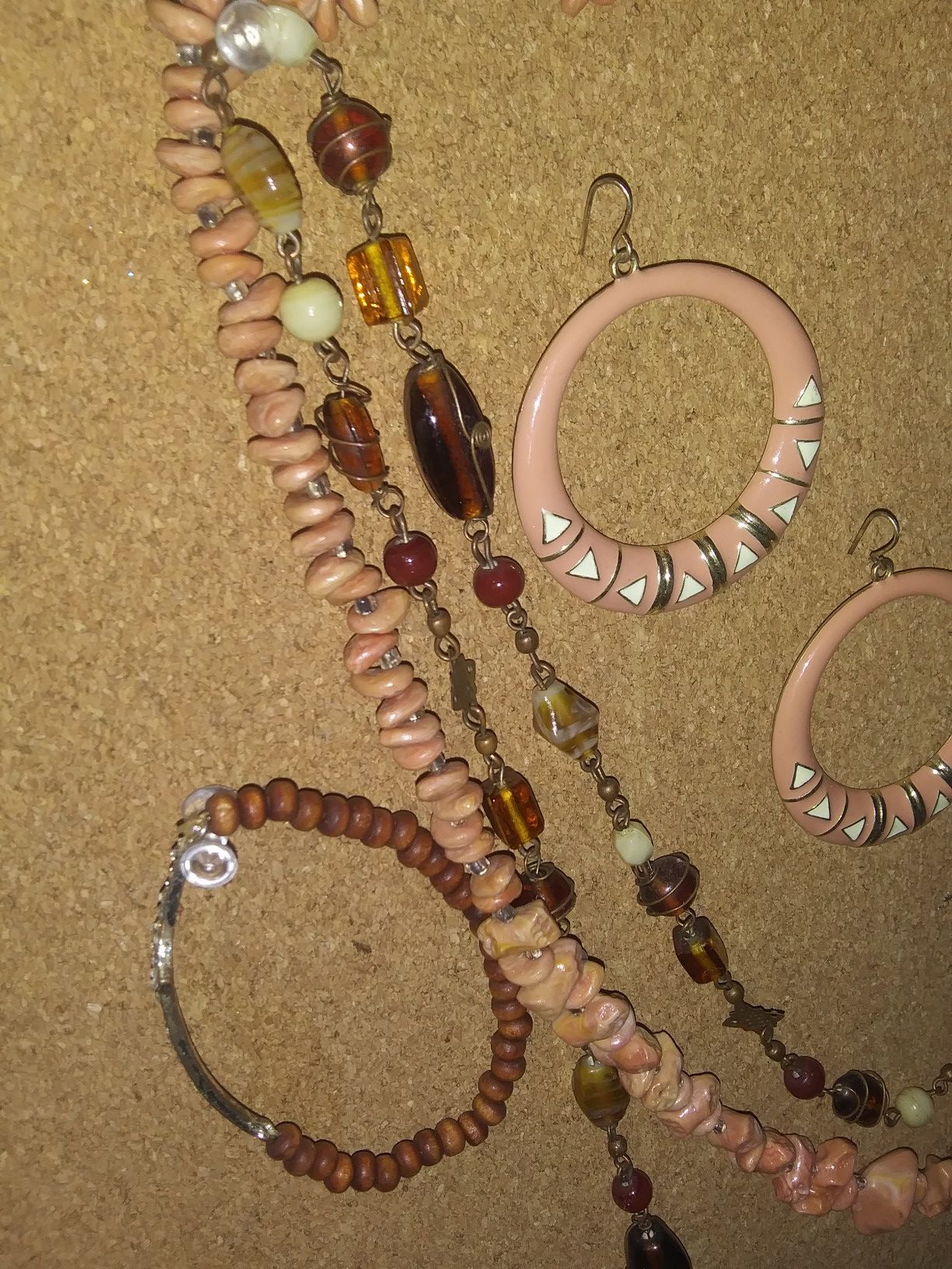 Coral and browns matching set