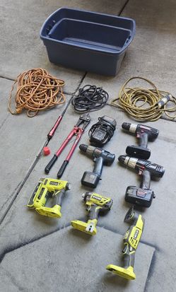 Lot of Ryobi Craftsman Power Tools Drills Driver Multi-Tool Cords