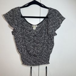 Black Crop Top Size Large Fits Medium